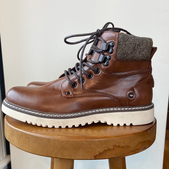 Men’s MADDEN Brown Leather Ankle Boots - Picture 3 of 9